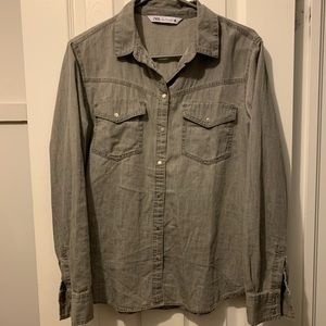 Grey Cotton Zara shirt
